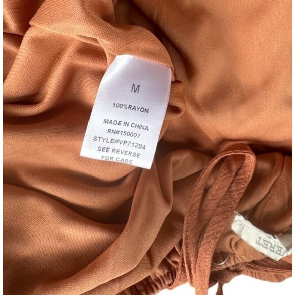 Veveret Womens M Boho Wide-Leg Jumpsuit Romper With Adjustable Straps 100% rayon - Picture 6 of 14